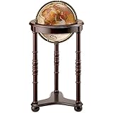 Replogle Lancasterâ€”Bronze Metallic, Dark Cherry Wood Finish, Floor Model Globe, Perfect for Anyone Looking for a Elegant Floor Standing Globe That Fits Small Spaces (12