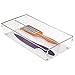 mDesign Kitchen Drawer Organizer for Silverware, Spatulas, Gadgets - Deep, Extra Large, Clear