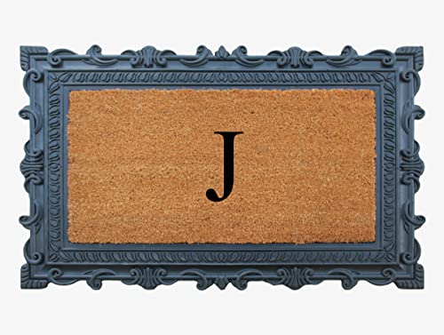 A1 Home Collections A1HC Natural Rubber & Coir Monogrammed Doormat for Front Door 24" x 36", Anti-Shed Treated, Heavy-Duty, Low Profile, Easy to Clean Outside Entrance Mat at Amazon