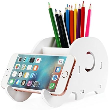 Desk Supplies Organiser, Elephant Pencil Pen Holder with Phone Holder Stand Desk Organizer Desktop Bracket Storage Pot Holder Container Stationery Multifunctional Office Desk Box Organizer