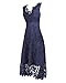 KIMILILY Women's Elegant Cocktail Bridesmaid Lace Dress Wedding Guest Dress V Neck Sleeveless