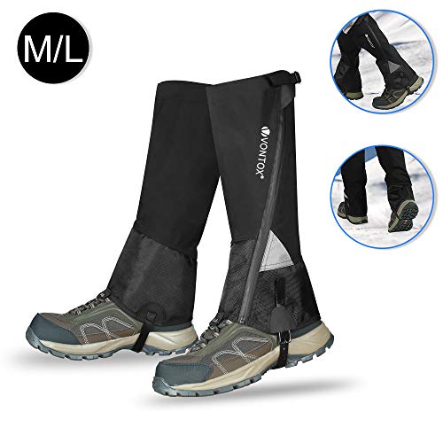 V VONTOX Leg Gaiters (M), Waterproof-Adjustable Snow Boot Nylon Gaiters to Women and Men, Cover Snow Breathable Leg Gaiters for Snowshoeing Outdoor Hiking Hunting Climbing(Zipper) - Thumbnail 7
