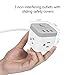 JSVER Power Strip with 3 USB Ports & 3 Outlets, Travel Power Strip with 4.92ft Extension Cord for iPhone X/XS/XR, Dorm Room, Cruise Ship, Office (Grey White)