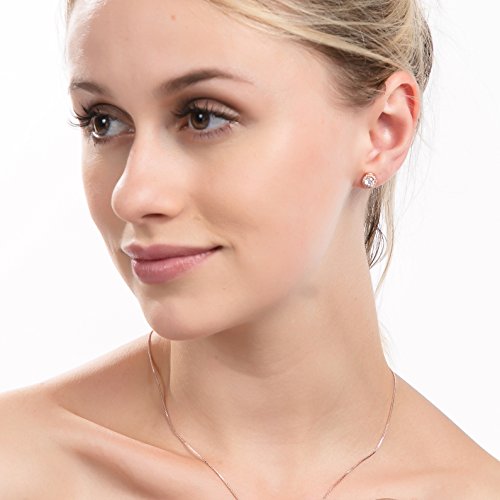 Halo CZ Stud Earrings - 18k Gold Plated Stunning Cubic Zirconia Sparkle Earrings for Women Girls.