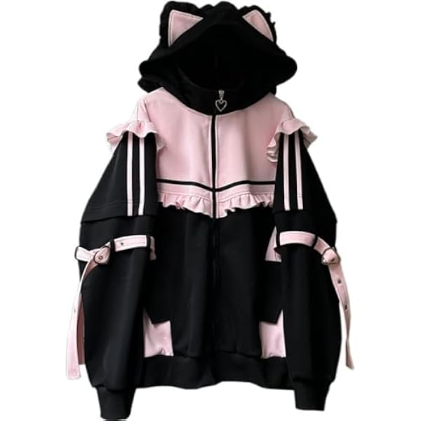Wayolyn Tenshi Kawaii Hoodies Jirai Kei Fashion Cute Cat Ears