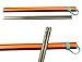 finessCity Chopsticks, 1 Pair of Chopstick, Titanium Chopsticks with Aluminium Case (Orange)