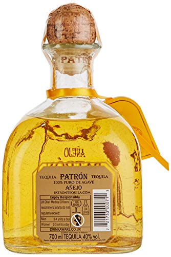 PATRÓN Añejo Premium-Tequila, 40% Vol., 70 cl/700 ml, aus 100 % besten blauen Weber-Agaven, in Mexiko in kleinen Chargen handdestilliert, über 12 Monate im Eichenfass gelagert, perfekt für Margaritas – Bild 4