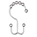 TENOVEL Never Rust 304 Stainless Steel Shower Rings, Rustproof Shower Curtain Hooks,Heavy Duty Roller Double Glide Shower Curtain Hooks for Bathroom Shower Liners, Brushed Nickel,Set of 12 Hooks
