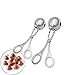 IMEIJU 2 PCS None-Stick, Stainless Steel Meat Baller, Cake Pop Meatball Maker Ice Tongs, Cookie Dough Scoop for Kitchen. (1.78