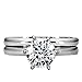 1000 Jewels Trustmark Steel 1.25ct Brilliant-Cut Ice on Fire CZ 2 pc Bridal Wedding Ring Set, Bella 3144 sz 10.0
