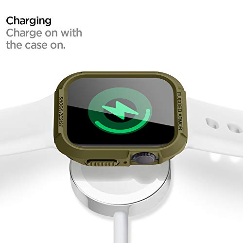 Spigen Rugged Armor Compatible con Apple Watch Funda para 40 mm Serie 5 / Serie 4 - Verde Oliva - Imagen 8