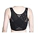 Lesbian Breathable Super Flat Les Compression 3 Rows Central Clasp Chest Binders (Lable Size M=Lable Size L, black)