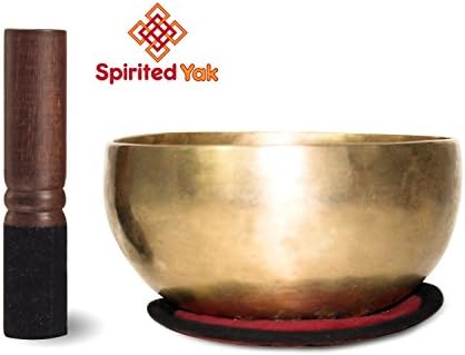 Spirited Yak Handmade Singing Bowl 6 inch Set Including Mallet, Cushion Pad and Gift Box