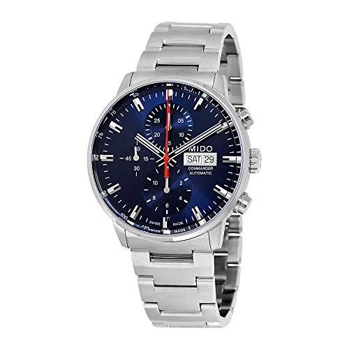 Mido Commander II Silver / Blue Stainless Steel Automatic Analog Men's Watch M016.414.11.041.00