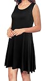 AnniBlue Womens Casual Dresses For Women Tshirt Tunic Swing Dress For Women Black Large