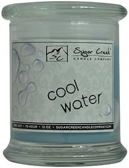 Cool Water Natural Scented Soy Wax 12oz Candle. Aromatherapy Soy Candles Burn Cleaner ~ Longer ~ Non-Toxic ~ 100% Yinzer Made in the USA ~ Used For Special Occasions ~ Sugar Creek Candles