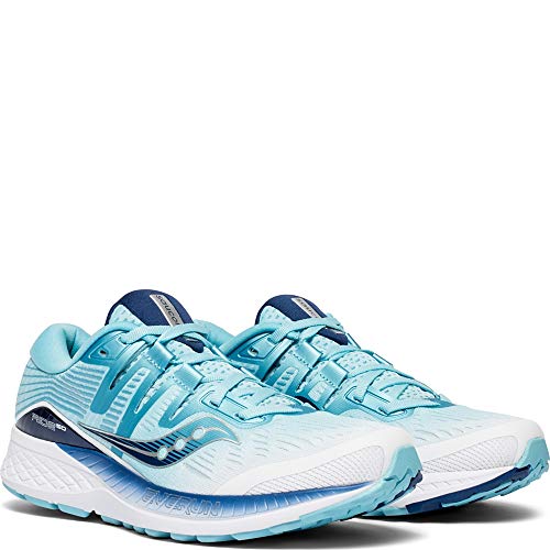 Saucony Women's Ride ISO Shoes, White/Blue, 8.5