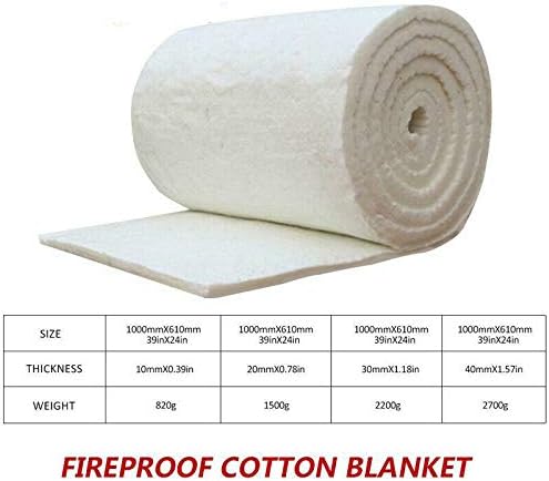 Silicate Ceramic Fiber Blanket Insulation High Temperature Fireproof Mat Pad (10mm Thick)