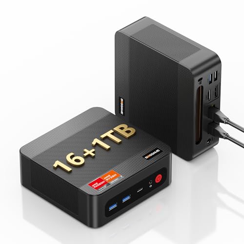 BOSGAME P3 Plus Mini PC, AMD Ryzen 7 7840HS (Beats 7730U/7430U, Up to 5.1GHz) 16GB DDR5 1TB PCIe4.0 SSD | WiFi 6E | Dual 2.5G LAN | Triple 4K Display | Mini Desktop PC home office, mini gaming pc