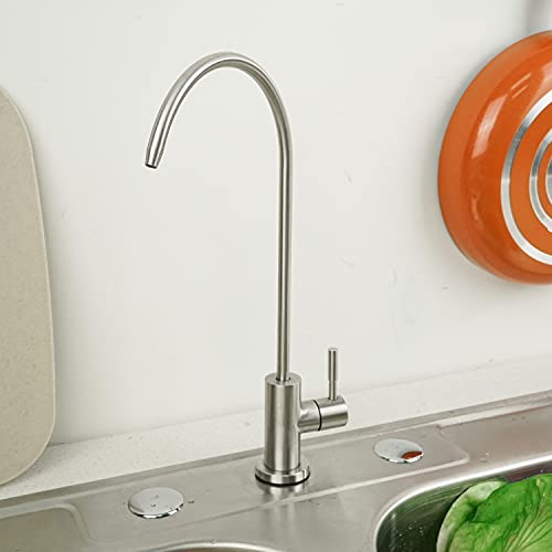 SOLVEX Grifo de Filtro Purificador de Agua Potable, Llave de Filtro de Agua para Cocina, Grifo de filtro, Grifo Giratorio de Acero Inoxidable de 360 ​​Grados, Acabado Níquel Cepillado, SP-10016