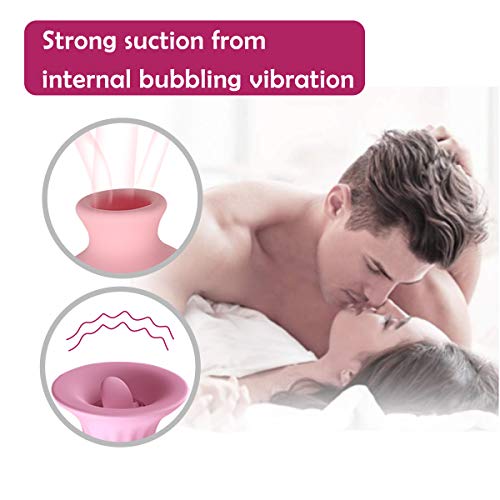 Clit Sucking Vibrator for Clitoris Nipple Stimulation，Clitoral Sucking &Licking Tongue Vibration with 7 speeds Suction，Waterproof USB Rechargeable Vagina Suction Adult Sex Toy for Women