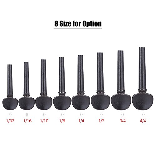 3/4 Size Ebony Wood Violin Fiddle Tuning Pegs Endpin Set Replacement Black