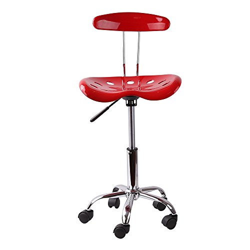 Homall Chrome Computer Barstools Task Chair with Tractor Seat (RedSet