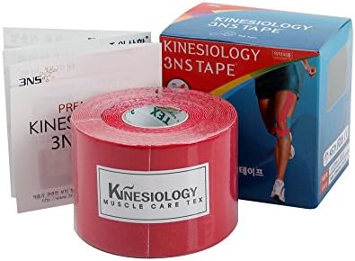3NS Kinesiology Physiotape Athletic Therapeutic Sports Muscle Care Tex Tape (2Inch x 16.4Ft) Red