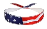 HALO HEADBAND SWEATBAND TIE VERSION USA FLAG CYCLING RUNNING FITNESS EXERCISE AMERICAN FLAG