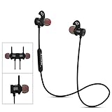 DUTISON Bluetooth Headphones Wireless Stereo Sports Magnetic Earbuds Sweatproof for Running with Mic for iPhone Samsung Huawei Bluetooth 4.1 CVC 6.0 Noise Cancelling (Black)