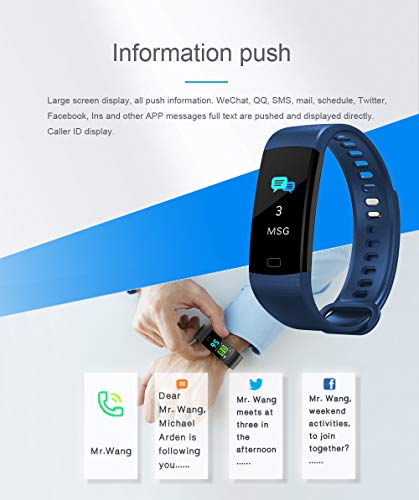Anshinto Fitness Tracker, Activity Tracker Watch with Heart Rate Monitor, Smart Fitness with Calorie Counter Pedometer Watch for Android and iOS (Red)