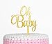 Firefairy(TM) OH BABY Gold Cake Topper Baby Shower Birthday Party Decoration