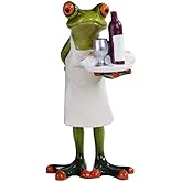 ICE ARMOR 6" H Frog Chef Wine Serving Statue Funny Animal Decoration Figurine Office Desk/Home/Living Room/Table Decor, Perfect House Warming Gifts for New Home