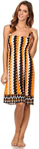 2626 Sun Dress Multi Colors Stretch Knee High Tank Top Women Dress Multi 38 XL