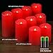 Comenzar Flameless Candles, Waterproof Outdoor Indoor Battery Candles Set of 9(H 4″ 5″ 6″ x D 3″) Led Candles with Remote Timer(red)