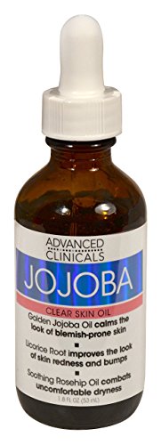 Advanced Clinicals Jojoba Clear Skin Oil for Acne, Sensitive, Blemished, Dry Skin 1.8 Fl Oz.