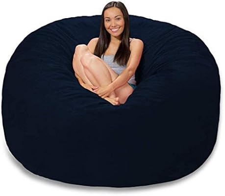 4 ft Bean Bag Chair Cover Only Large Washable Furniture Bean Bag Replacement Cover Without Bean Filling by Ink Craft Purple