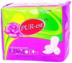 Purest Cotton Long Pads With Wings (8 Pads)
