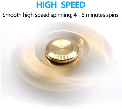 Aroek 2017 Fidget Spinner Toy, High Speed Up to 5 Minutes Spins, EDC Hand Spinner for ADHD, Killing Time, Stress and Anxiety Relief, Hybrid Ceramic Bearing, Brass