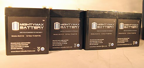 12V 5Ah UPS Battery for Minuteman E1100 - 4 Pack - Mighty Max Battery brand product