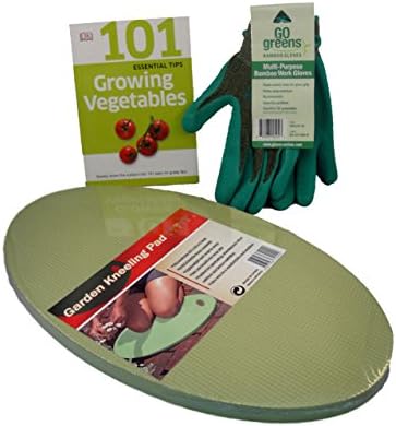 Northern Comfort Products Gardening Set - Bamboo Gardening Gloves (Women's Medium, Coated Palm); Thick Protective Kneeling Cushion; Includes Booklet:Essential Tips for Growing Vegetables