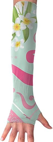 ZHONGRANINC Flamingo Drink Lemon Tea On Vacation Cool UV Protection Cooler Fit Hand Cover Arm Sunscreen