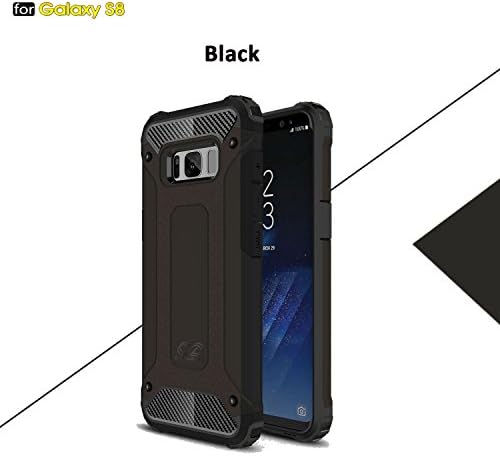 Samsung Galaxy S8 Armor TPU+PC Case,For Samsung S8 Armor Shockproof Case Cover,Dual Layer Armor Full-Body+Edges Protective Case 10 Best Collection Colors Galaxy S8 Case by CAMBODRA (Black)