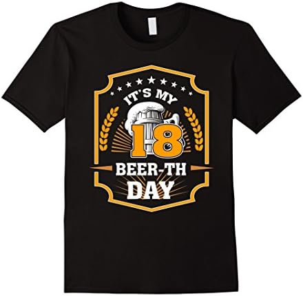 Mens 18th Birthday Gift Beer Shirt It's My 18 Beer-th Day T-Shirt Large Black