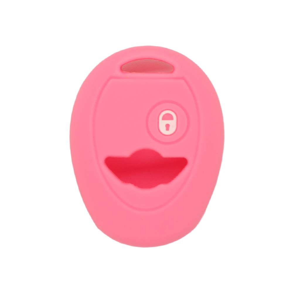 BROVACS Silicone Cover Protector Case Holder Skin Jacket Compatible with BMW Mini Cooper 2 Button Remote Key Fob CV4905 Pink