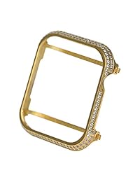 Carcasa de cristal de diamante de imitación de lujo con incrustaciones de mano compatible con Apple Watch Series 4 Series 3 Series 2 y 1, 40mm