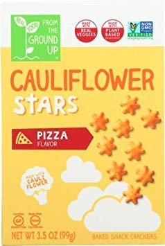 Real Food From the Ground Up Cauliflower Cracker Stars Variety Bundle of Three Flavors: One Box Each of Sea Salt, Pizza and Cheddar (3 Boxes) - Thumbnail 2
