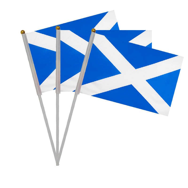 20 x Scottish Scotland Hand Crank Flags for National Holiday, Parties, Parades, Hand Flag, Sports Events, Bar Decoration