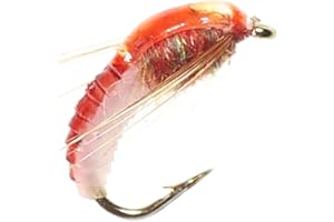 Coherny Realistic Nymph Scud Fly for Trout Fishing Artificial Insect Bait Lure Simulated Scud Worm Fishing Lure 6Pcs/Set 12