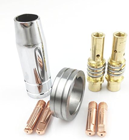 8Pcs 15AK Euro Torch Consumables Kit Wire Feed Roller OD30mm 0.8 1.0 Tips Holders Welding Nozzles For MIG Welder